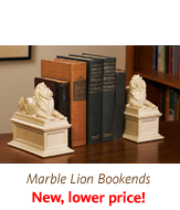 Marble Lion Bookends